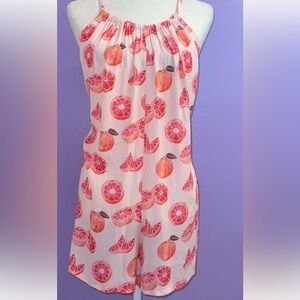 WILDFOX GRAPEFRUIT PRINT WIDE LEG ROMPER OPEN BACK